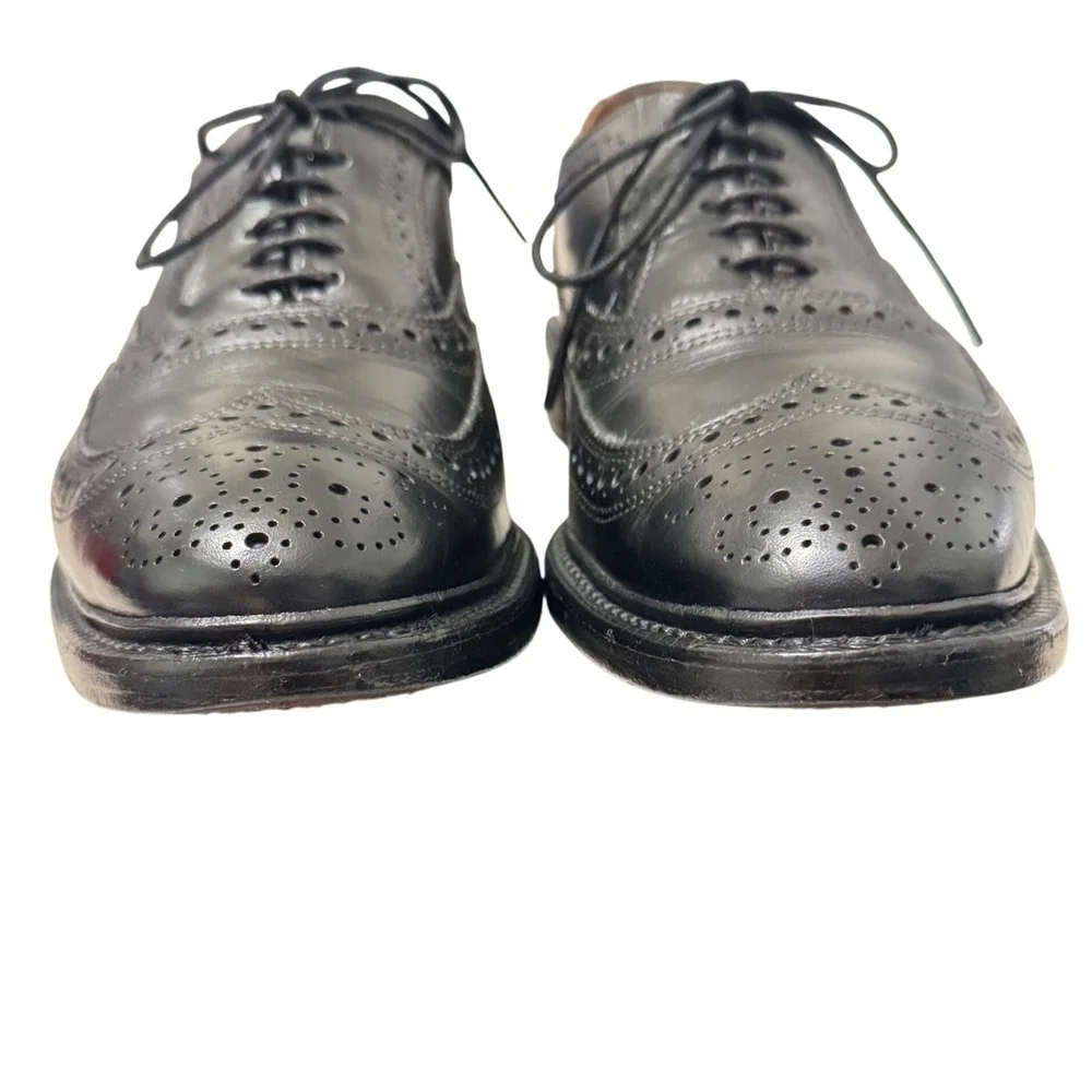 Allen Edmonds McAllister Wingtip Oxford Mens 10 D Black Good‎ Brogue 4005